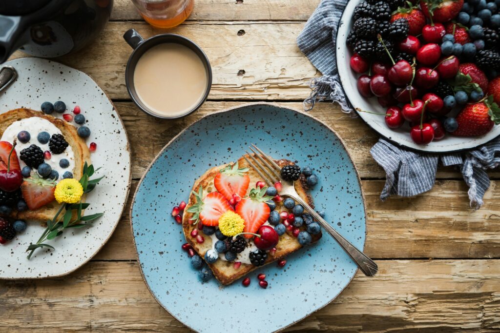 Various fruit dishes on a table